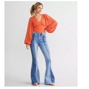 Flying Monkey Super Flare Stretch Jean – Women's Size 23 Duo tone denim